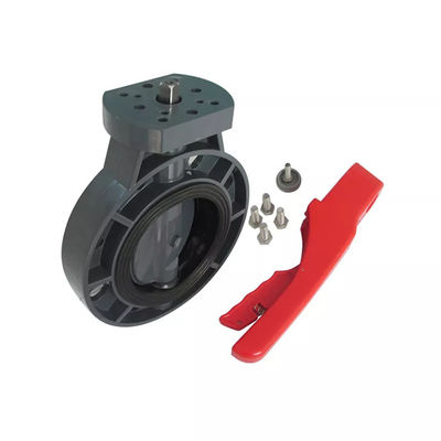 가득 찬 입 배수 PVC 나비형 밸브 PP PPH ABS 수동 기어