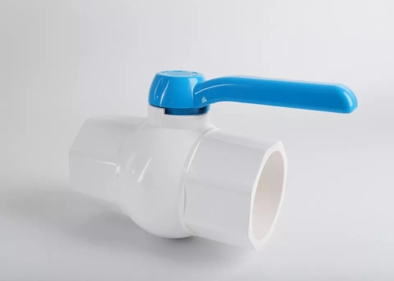 하얀 PVC 송수관 볼 밸브 1 방법 Pvc 1/4 회전 밸브 소성 손잡이