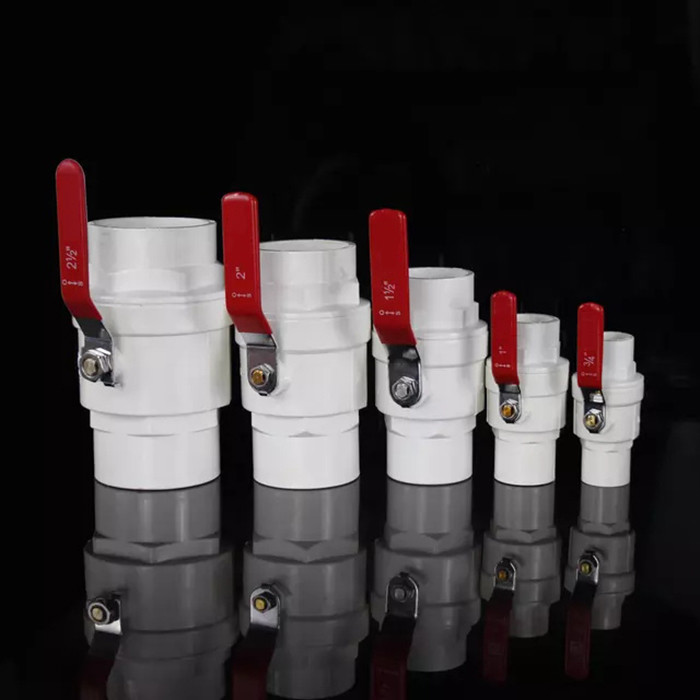 회색 2 PC 철 핸들 볼 밸브 UPVC 1.5 인치 Pvc 볼 밸브